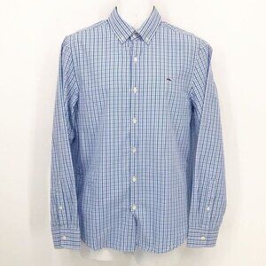 Vineyard Vines Blue and White Checks Slim Fit Whale Shirt  Size Small